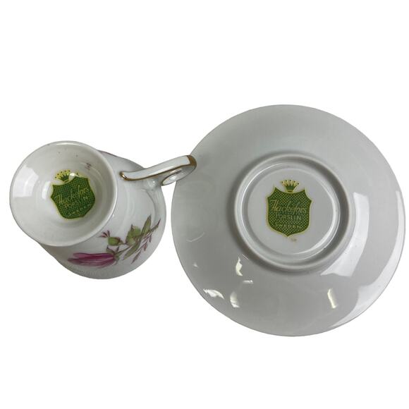 Vintage Hackefors Porslin Sweden Rosebud Saucer Cup Porcelain Teacup Set - Picture 6 of 6